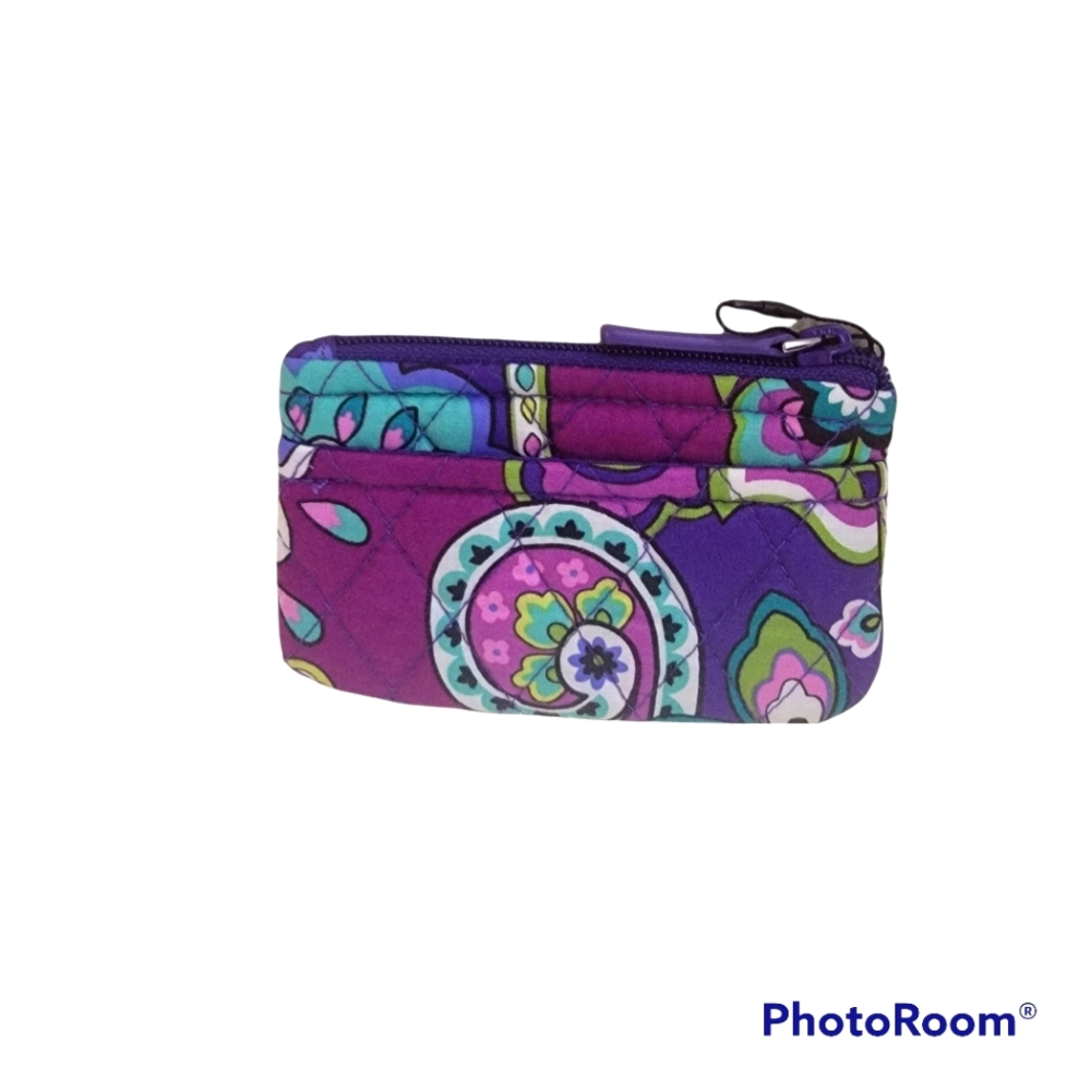 Vera Bradley Coin Purse Heather Flowers NWT Purple Small Wallet Paisley Bag